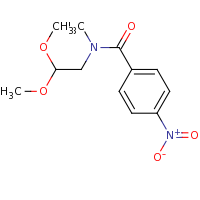 2d structure of N-(2,2-dimethoxyethyl)-N-methyl-4-nitrobenzamide