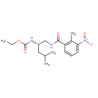 2d structure of ethyl N-[(2S)-4-methyl-1-[(2-methyl-3-nitrophenyl)formamido]pentan-2-yl]carbamate