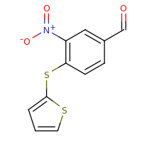 2d structure of 3-nitro-4-(thiophen-2-ylsulfanyl)benzaldehyde