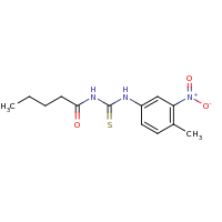 2d structure of 1-(4-methyl-3-nitrophenyl)-3-pentanoylthiourea