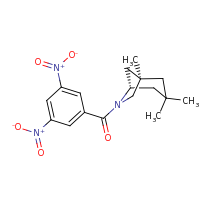 2d structure of (1R,5S)-6-[(3,5-dinitrophenyl)carbonyl]-1,3,3-trimethyl-6-azabicyclo[3.2.1]octane