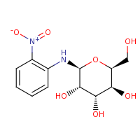 2d structure of (2S,3S,4S,5S,6S)-2-(hydroxymethyl)-6-[(2-nitrophenyl)amino]oxane-3,4,5-triol