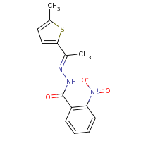 2d structure of N'-[(1E)-1-(5-methylthiophen-2-yl)ethylidene]-2-nitrobenzohydrazide