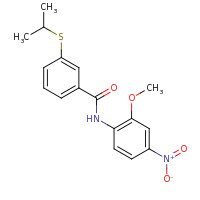 2d structure of N-(2-methoxy-4-nitrophenyl)-3-(propan-2-ylsulfanyl)benzamide