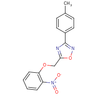 2d structure of 3-(4-methylphenyl)-5-(2-nitrophenoxymethyl)-1,2,4-oxadiazole