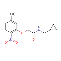 2d structure of N-(cyclopropylmethyl)-2-(5-methyl-2-nitrophenoxy)acetamide