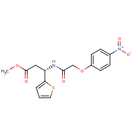 2d structure of methyl (3S)-3-[2-(4-nitrophenoxy)acetamido]-3-(thiophen-2-yl)propanoate