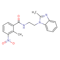 2d structure of 2-methyl-N-[2-(2-methyl-1H-1,3-benzodiazol-1-yl)ethyl]-3-nitrobenzamide