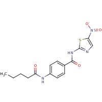 2d structure of N-(5-nitro-1,3-thiazol-2-yl)-4-pentanamidobenzamide
