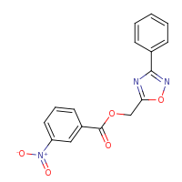 2d structure of (3-phenyl-1,2,4-oxadiazol-5-yl)methyl 3-nitrobenzoate