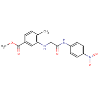 2d structure of methyl 4-methyl-3-({[(4-nitrophenyl)carbamoyl]methyl}amino)benzoate
