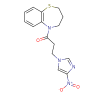 2d structure of 3-(4-nitro-1H-imidazol-1-yl)-1-(2,3,4,5-tetrahydro-1,5-benzothiazepin-5-yl)propan-1-one