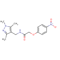 2d structure of 2-(4-nitrophenoxy)-N-[(1,3,5-trimethyl-1H-pyrazol-4-yl)methyl]acetamide