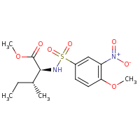2d structure of methyl (2S,3R)-2-[(4-methoxy-3-nitrobenzene)sulfonamido]-3-methylpentanoate