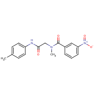 2d structure of 2-[N-methyl-1-(3-nitrophenyl)formamido]-N-(4-methylphenyl)acetamide