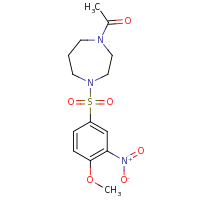 2d structure of 1-{4-[(4-methoxy-3-nitrobenzene)sulfonyl]-1,4-diazepan-1-yl}ethan-1-one