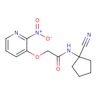 2d structure of N-(1-cyanocyclopentyl)-2-[(2-nitropyridin-3-yl)oxy]acetamide