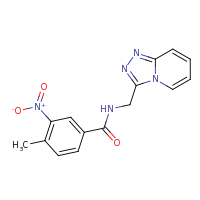 2d structure of 4-methyl-3-nitro-N-{[1,2,4]triazolo[4,3-a]pyridin-3-ylmethyl}benzamide