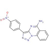 2d structure of 3-(4-nitrophenyl)-[1,2,3]triazolo[1,5-a]quinazolin-5-amine