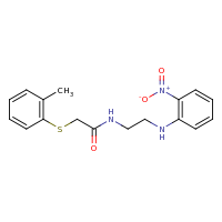 2d structure of 2-[(2-methylphenyl)sulfanyl]-N-{2-[(2-nitrophenyl)amino]ethyl}acetamide
