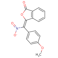 2d structure of (3Z)-3-[(4-methoxyphenyl)(nitro)methylidene]-1,3-dihydro-2-benzofuran-1-one