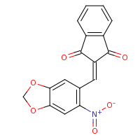 2d structure of 2-[(6-nitro-2H-1,3-benzodioxol-5-yl)methylidene]-2,3-dihydro-1H-indene-1,3-dione