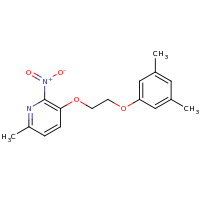 2d structure of 3-[2-(3,5-dimethylphenoxy)ethoxy]-6-methyl-2-nitropyridine