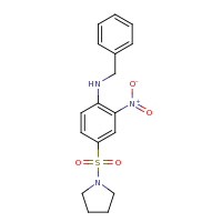 2d structure of N-benzyl-2-nitro-4-(pyrrolidine-1-sulfonyl)aniline