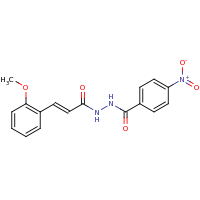 2d structure of N'-[(2E)-3-(2-methoxyphenyl)prop-2-enoyl]-4-nitrobenzohydrazide