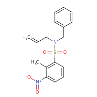 2d structure of N-benzyl-2-methyl-3-nitro-N-(prop-2-en-1-yl)benzene-1-sulfonamide