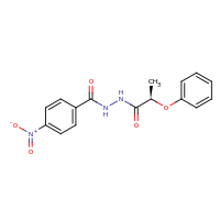 2d structure of 4-nitro-N'-[(2R)-2-phenoxypropanoyl]benzohydrazide