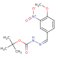 2d structure of (tert-butoxy)-N'-[(1Z)-(4-methoxy-3-nitrophenyl)methylidene]carbohydrazide