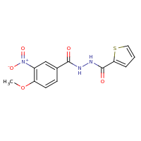 2d structure of N'-[(4-methoxy-3-nitrophenyl)carbonyl]thiophene-2-carbohydrazide