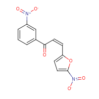 2d structure of (2Z)-3-(5-nitrofuran-2-yl)-1-(3-nitrophenyl)prop-2-en-1-one
