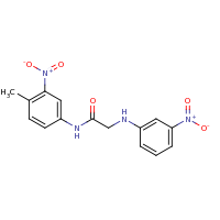 2d structure of N-(4-methyl-3-nitrophenyl)-2-[(3-nitrophenyl)amino]acetamide