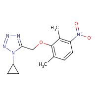2d structure of 1-cyclopropyl-5-(2,6-dimethyl-3-nitrophenoxymethyl)-1H-1,2,3,4-tetrazole