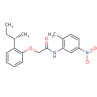 2d structure of 2-{2-[(2S)-butan-2-yl]phenoxy}-N-(2-methyl-5-nitrophenyl)acetamide