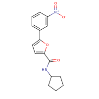 2d structure of N-cyclopentyl-5-(3-nitrophenyl)furan-2-carboxamide