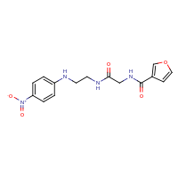 2d structure of 2-(furan-3-ylformamido)-N-{2-[(4-nitrophenyl)amino]ethyl}acetamide