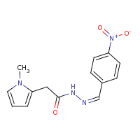 2d structure of 2-(1-methyl-1H-pyrrol-2-yl)-N'-[(1Z)-(4-nitrophenyl)methylidene]acetohydrazide