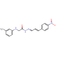 2d structure of 2-[(3-methylphenyl)amino]-N'-[(1E,2E)-3-(4-nitrophenyl)prop-2-en-1-ylidene]acetohydrazide