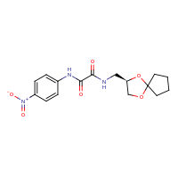 2d structure of N-[(2R)-1,4-dioxaspiro[4.4]nonan-2-ylmethyl]-N'-(4-nitrophenyl)ethanediamide
