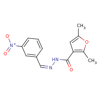 2d structure of 2,5-dimethyl-N'-[(1Z)-(3-nitrophenyl)methylidene]furan-3-carbohydrazide