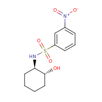 2d structure of N-[(1R,2R)-2-hydroxycyclohexyl]-3-nitrobenzene-1-sulfonamide
