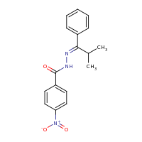 2d structure of N'-[(1E)-2-methyl-1-phenylpropylidene]-4-nitrobenzohydrazide