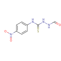 2d structure of N-{[(4-nitrophenyl)carbamothioyl]amino}formamide