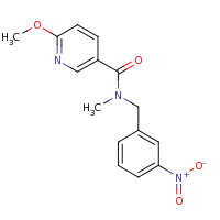 2d structure of 6-methoxy-N-methyl-N-[(3-nitrophenyl)methyl]pyridine-3-carboxamide