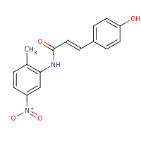 2d structure of (2E)-3-(4-hydroxyphenyl)-N-(2-methyl-5-nitrophenyl)prop-2-enamide