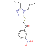 2d structure of 2-{[5-ethyl-4-(prop-2-en-1-yl)-4H-1,2,4-triazol-3-yl]sulfanyl}-1-(3-nitrophenyl)ethan-1-one