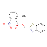 2d structure of 1,3-benzothiazol-2-ylmethyl 2-methyl-6-nitrobenzoate
